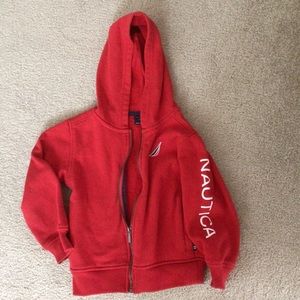NAUTICA TODDLER ZIPPERED HOODIE- RED— TODDLER 2